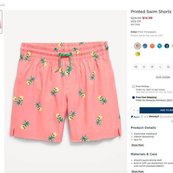 Printed Swim Shorts for Boys - Picture 1 of 2